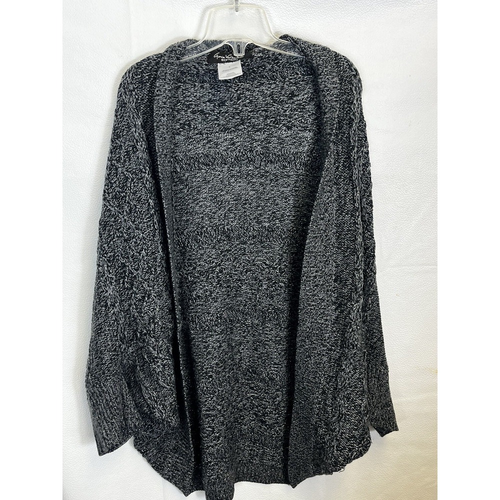 Gloria Vanderbilt Edition Cardigan Cropped Bolero Shrug Jacket Sweater Gray Lg